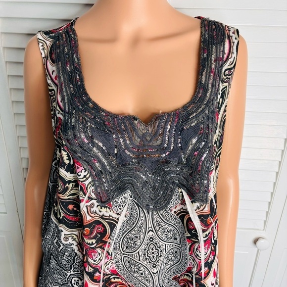 UNITY WORLD WEAR Sequin Abstract Print Tank Top Size 3X - Picture 2 of 9